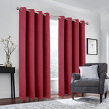 Olivia Gray 100% Polyester 190 GSM Cressida Reversible Blackout Grommet Curtain Panel Burgundy