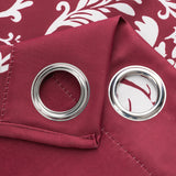 Olivia Gray 100% Polyester 190 GSM Cressida Reversible Blackout Grommet Curtain Panel Burgundy