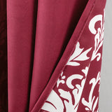 Olivia Gray 100% Polyester 190 GSM Cressida Reversible Blackout Grommet Curtain Panel Burgundy