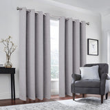 Olivia Gray 100% Polyester 190 GSM Cressida Reversible Blackout Grommet Curtain Panel Grey