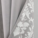 Olivia Gray 100% Polyester 190 GSM Cressida Reversible Blackout Grommet Curtain Panel Grey