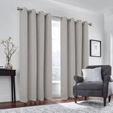 RT Designers Collection 100% Polyester 190 GSM Tilley Revisible Blackout Grommet Curtain Panel 54" x 84" Silver