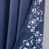 RT Designers Collection 100% Polyester 190 GSM Tilley Revisible Blackout Grommet Curtain Panel Navy