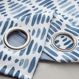 Olivia Gray 100% Polyester 190 GSM Justice Reversible Blackout Grommet Curtain Panel Blue