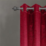 Olivia Gray 100% Polyester 200 GSM Arlo Embossed Blackout Grommet Curtain Panel Burgendy