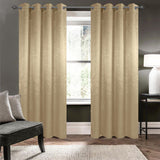 Olivia Gray 100% Polyester 200 GSM Arlo Embossed Blackout Grommet Curtain Panel 54" x 90" Gold