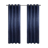 Olivia Gray 100% Polyester 200 GSM Arlo Embossed Blackout Grommet Curtain Panel Navy