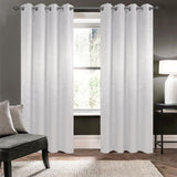 Olivia Gray 100% Polyester 200 GSM Arlo Embossed Blackout Grommet Curtain Panel White