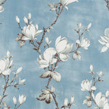 Olivia Gray 100% Polyester 200 GSM Blossom Printed Blackout Grommet Curtain Panel Blue