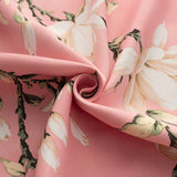 Olivia Gray 100% Polyester 200 GSM Blossom Printed Blackout Grommet Curtain Panel Blush