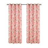 Olivia Gray 100% Polyester 200 GSM Blossom Printed Blackout Grommet Curtain Panel Blush