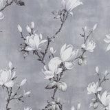 Olivia Gray 100% Polyester 200 GSM Blossom Printed Blackout Grommet Curtain Panel Grey