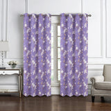 Olivia Gray 100% Polyester 200 GSM Blossom Printed Blackout Grommet Curtain Panel Lilac