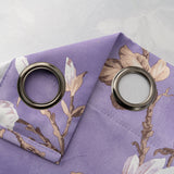 Olivia Gray 100% Polyester 200 GSM Blossom Printed Blackout Grommet Curtain Panel Lilac