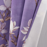 Olivia Gray 100% Polyester 200 GSM Blossom Printed Blackout Grommet Curtain Panel Lilac