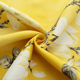 Olivia Gray 100% Polyester 200 GSM Blossom Printed Blackout Grommet Curtain Panel Yellow
