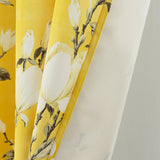 Olivia Gray 100% Polyester 200 GSM Blossom Printed Blackout Grommet Curtain Panel Yellow