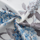 Olivia Gray 100% Polyester 200 GSM Hydrangea Printed Blackout Grommet Curtain Panel Blue