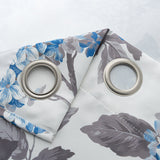 Olivia Gray 100% Polyester 200 GSM Hydrangea Printed Blackout Grommet Curtain Panel Blue