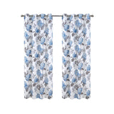 Olivia Gray 100% Polyester 200 GSM Hydrangea Printed Blackout Grommet Curtain Panel Blue