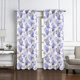Olivia Gray 100% Polyester 200 GSM Hydrangea Printed Blackout Grommet Curtain Panel Lilac