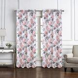 Olivia Gray 100% Polyester 200 GSM Hydrangea Printed Blackout Grommet Curtain Panel Rose