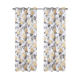 Olivia Gray 100% Polyester 200 GSM Hydrangea Printed Blackout Grommet Curtain Panel Yellow
