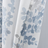 Olivia Gray 100% Polyester 140 GSM Aiden Printed Textured Grommet Curtain Panel Blue