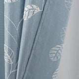 RT Designers Collection 100% Polyester 140 GSM Reed Embroidered Grommet Curtain Panel Blue