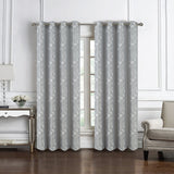 RT Designers Collection 100% Polyester 140 GSM Reed Embroidered Grommet Curtain Panel Grey