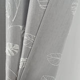 RT Designers Collection 100% Polyester 140 GSM Reed Embroidered Grommet Curtain Panel Grey