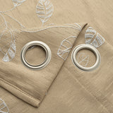 RT Designers Collection 100% Polyester 140 GSM Reed Embroidered Grommet Curtain Panel Taupe