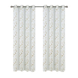 RT Designers Collection 100% Polyester 140 GSM Reed Embroidered Grommet Curtain Panel White