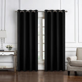 RT Designers Collection 100% Polyester 140 GSM Sedona Jacquard Grommet Curtain Panel Black