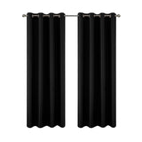 RT Designers Collection 100% Polyester 140 GSM Sedona Jacquard Grommet Curtain Panel Black