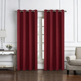RT Designers Collection 100% Polyester 140 GSM Sedona Jacquard Grommet Curtain Panel Burgundy