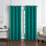 RT Designers Collection 100% Polyester 140 GSM Sedona Jacquard Grommet Curtain Panel Teal