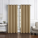 RT Designers Collection 100% Polyester 140 GSM Sedona Jacquard Grommet Curtain Panel Taupe
