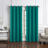 RT Designers Collection 100% Polyester 140 GSM Sedona Jacquard Grommet Curtain Panel Teal