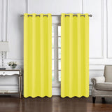 RT Designers Collection 100% Polyester 140 GSM Sedona Jacquard Grommet Curtain Panel Yellow