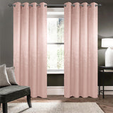 Olivia Gray 100% Polyester 200 GSM Arlo Embossed Blackout Grommet Curtain Panel Blush
