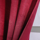 Olivia Gray 100% Polyester 200 GSM Arlo Embossed Blackout Grommet Curtain Panel Burgendy