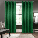 Olivia Gray 100% Polyester 200 GSM Arlo Embossed Blackout Grommet Curtain Panel Hunter Green
