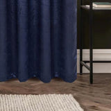 Olivia Gray 100% Polyester 200 GSM Arlo Embossed Blackout Grommet Curtain Panel Navy