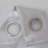 Olivia Gray 100% Polyester 200 GSM Arlo Embossed Blackout Grommet Curtain Panel Silver