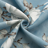 Olivia Gray 100% Polyester 200 GSM Blossom Printed Blackout Grommet Curtain Panel Blue