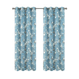 Olivia Gray 100% Polyester 200 GSM Blossom Printed Blackout Grommet Curtain Panel Blue