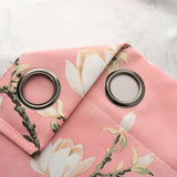 Olivia Gray 100% Polyester 200 GSM Blossom Printed Blackout Grommet Curtain Panel Blush