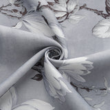 Olivia Gray 100% Polyester 200 GSM Blossom Printed Blackout Grommet Curtain Panel Grey