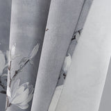 Olivia Gray 100% Polyester 200 GSM Blossom Printed Blackout Grommet Curtain Panel Grey